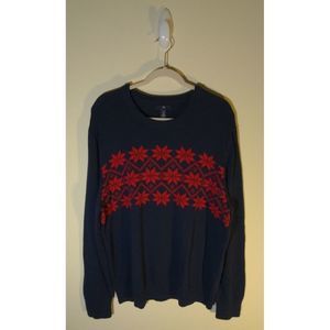 GAP Navy and Red Crewneck Sweater
